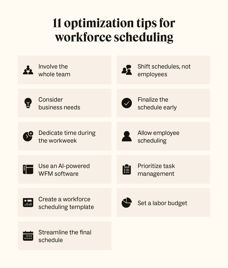 Optimization tips for workforce scheduling